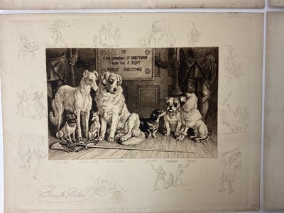 Lot 84 - Frank Paton (1855-1909), four pencil-signed Christmas-themed etchings, 27.5cm x 21cm sheet size