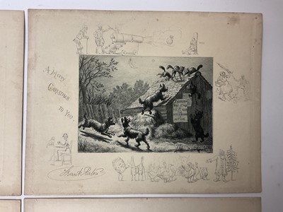 Lot 84 - Frank Paton (1855-1909), four pencil-signed Christmas-themed etchings, 27.5cm x 21cm sheet size