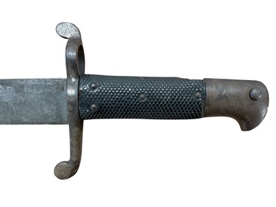 Lot 964 - British 1856 Pattern yatagang bayonet with steel mounted leather scabbard