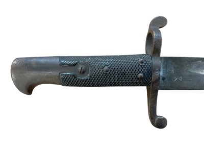 Lot 964 - British 1856 Pattern yatagang bayonet with steel mounted leather scabbard