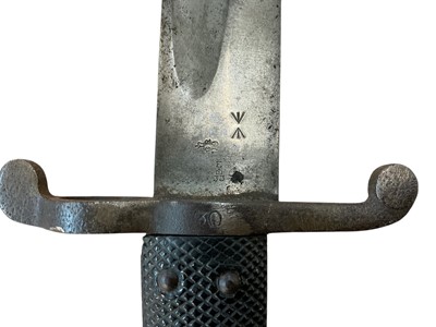 Lot 964 - British 1856 Pattern yatagang bayonet with steel mounted leather scabbard