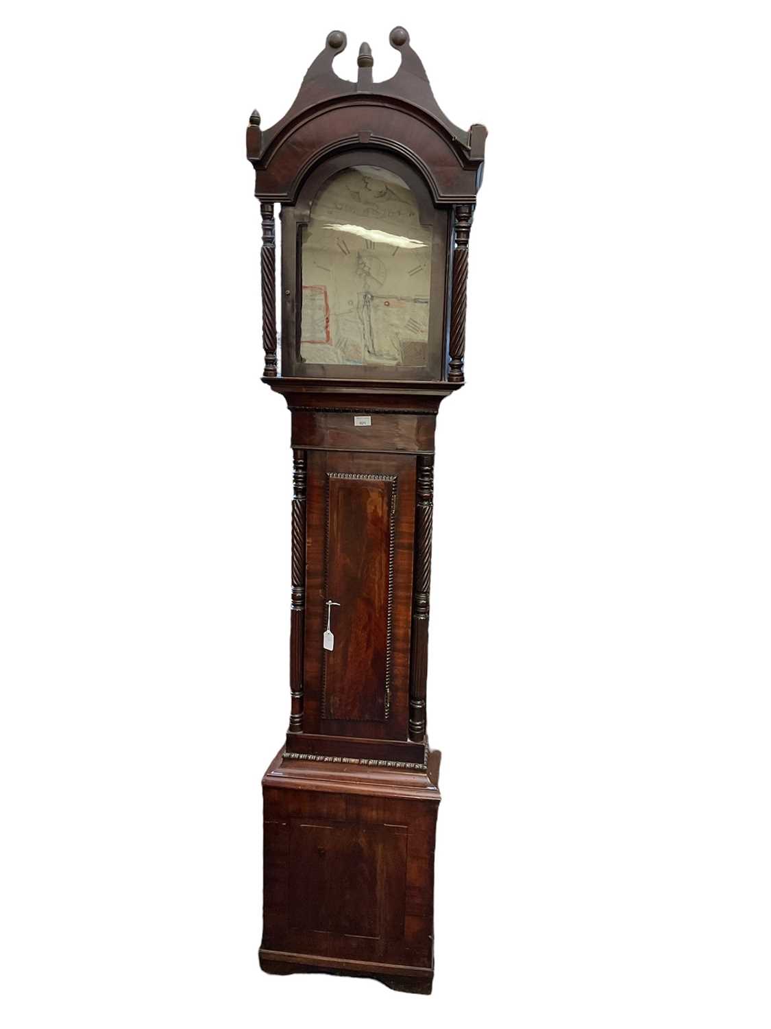 Lot 723 - George III long case clock with silvered dial, by R & J Lavery, Taunton