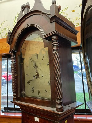 Lot 723 - George III long case clock with silvered dial, by R & J Lavery, Taunton