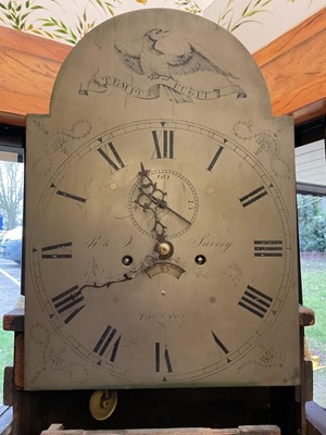 Lot 723 - George III long case clock with silvered dial, by R & J Lavery, Taunton