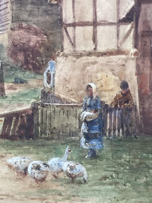 Lot 7 - F E Bodkin (19th/20th Century) watercolour - country scene, signed and dated 1886, 35cm x 24cm, in glazed frame