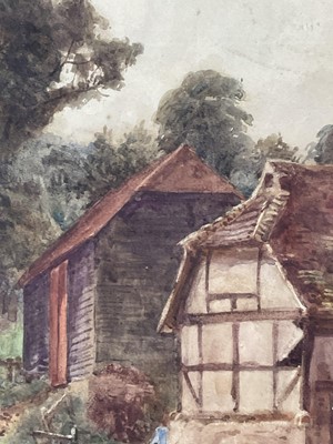 Lot 7 - F E Bodkin (19th/20th Century) watercolour - country scene, signed and dated 1886, 35cm x 24cm, in glazed frame