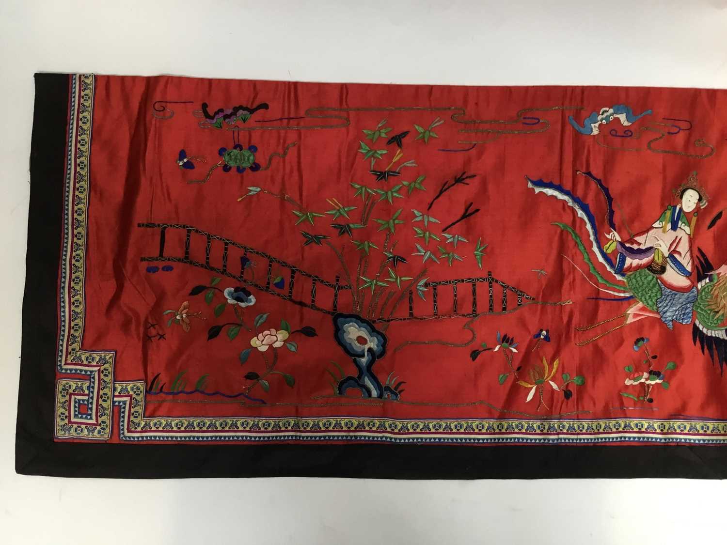 Lot 2059 - Chinese embroidered silk altar cloth