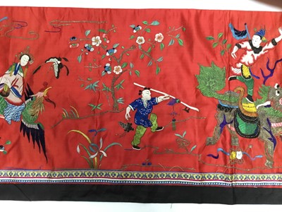 Lot 2059 - Chinese embroidered silk altar cloth