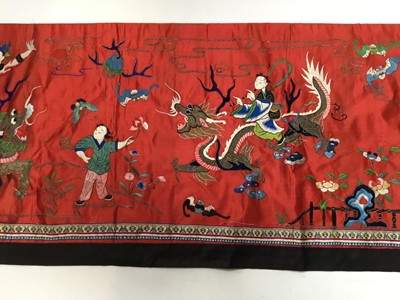 Lot 2059 - Chinese embroidered silk altar cloth
