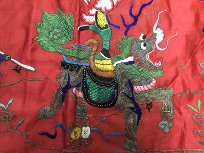 Lot 2059 - Chinese embroidered silk altar cloth