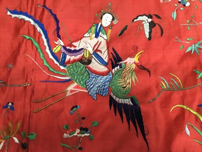 Lot 2059 - Chinese embroidered silk altar cloth