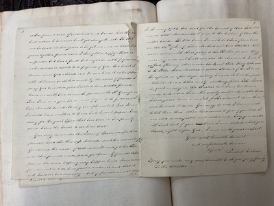 Lot 938 - Fascinating album containing letters, cuttings and ephemera, including letters from, and drafts of letters to James Stuart, the Old Pretender, and his wife Clementina in correspondence with the...