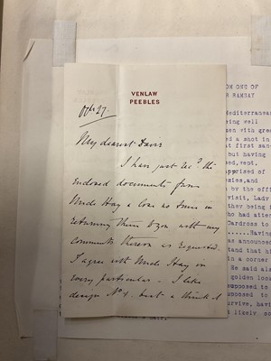 Lot 938 - Fascinating album containing letters, cuttings and ephemera, including letters from, and drafts of letters to James Stuart, the Old Pretender, and his wife Clementina in correspondence with the...