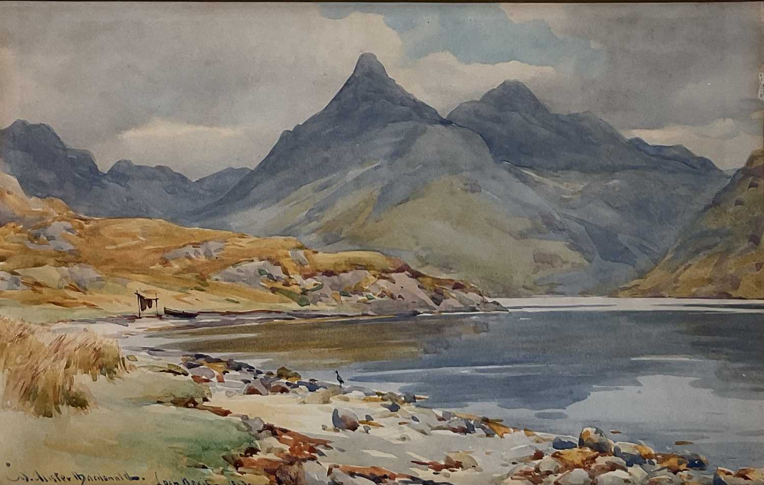 Lot 9 - Alister Macdonald, watercolour, Loch Nevis, signed and dated, 16cm x 25cm,and another by the same hand