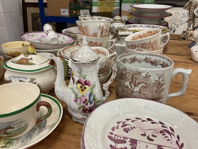 Lot 21 - Copeland Spode hunting pattern tea set, together with other sporting and antique china