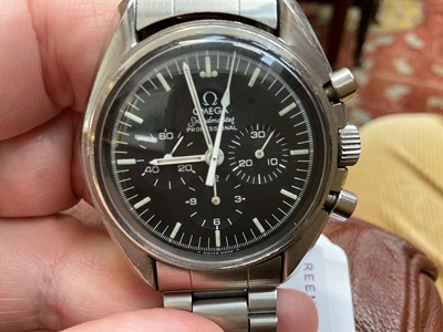 Lot 701 - Omega Speedmaster Professional stainless steel wristwatch 'The First Watch Worn on The Moon'