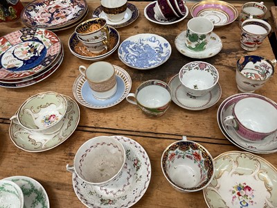 Lot 24 - A collection of Regency and later china, including Dollar pattern, Spode, New Hall, etc