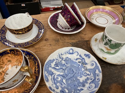 Lot 24 - A collection of Regency and later china, including Dollar pattern, Spode, New Hall, etc