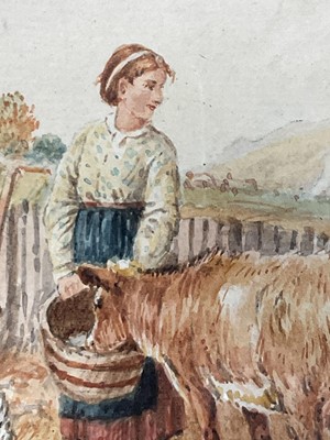 Lot 13 - After Myles Birkett Foster (1825 - 1899) pair of watercolours of women with cattle
