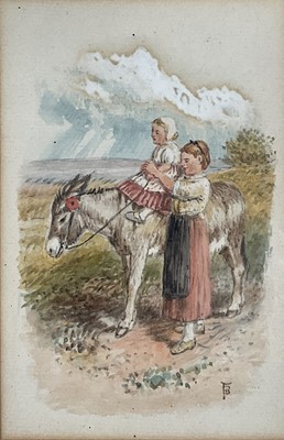 Lot 13 - After Myles Birkett Foster (1825 - 1899) pair of watercolours of women with cattle