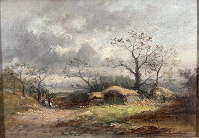 Lot 29 - Henry J. Foley R.A. (1839 - 1875) oil on canvas - Pastoral scene, signed, 24cm x 34cm, in gilt frame