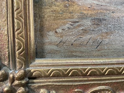 Lot 29 - Henry J. Foley R.A. (1839 - 1875) oil on canvas - Pastoral scene, signed, 24cm x 34cm, in gilt frame
