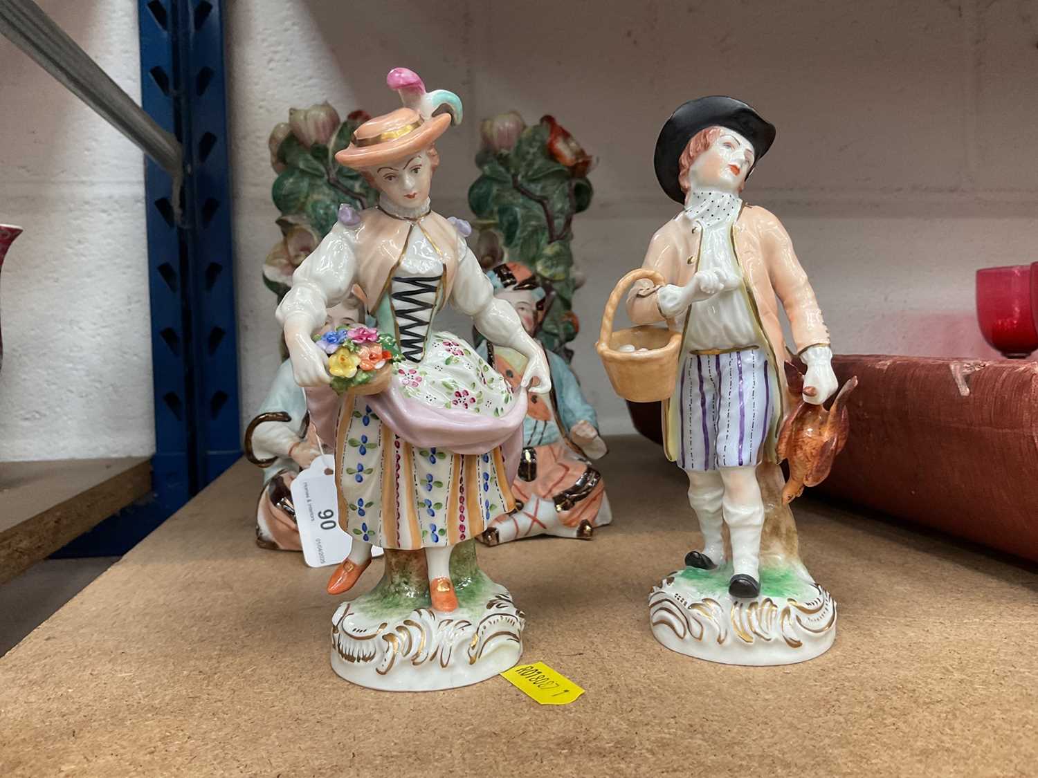 Lot 5081 - Pair of Dresden porcelain figures