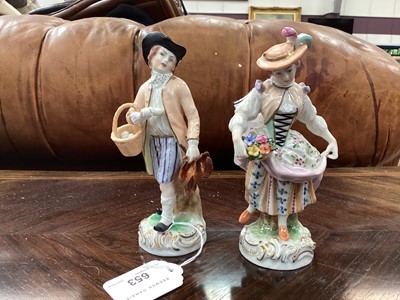 Lot 5081 - Pair of Dresden porcelain figures