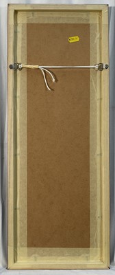 Lot 42 - Japanese woodblock, signed in pencil, 32cm x 13cm, in glazed frame