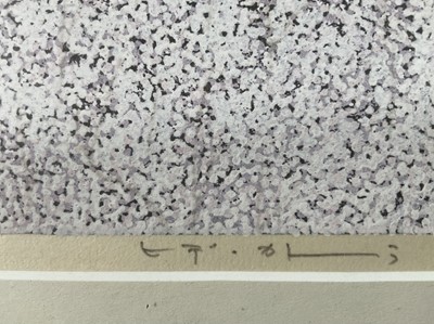 Lot 42 - Japanese woodblock, signed in pencil, 32cm x 13cm, in glazed frame
