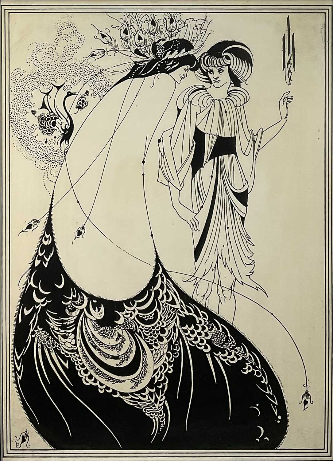 Lot 24 - Aubrey Beardsley (1872-1898) print - The Peacock Skirt, Athena Reproductions, framed and glazed