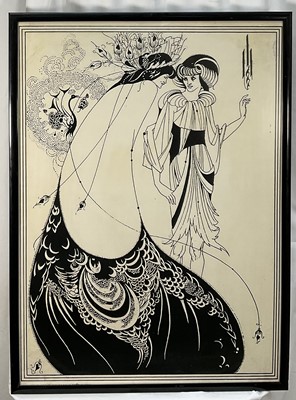 Lot 24 - Aubrey Beardsley (1872-1898) print - The Peacock Skirt, Athena Reproductions, framed and glazed