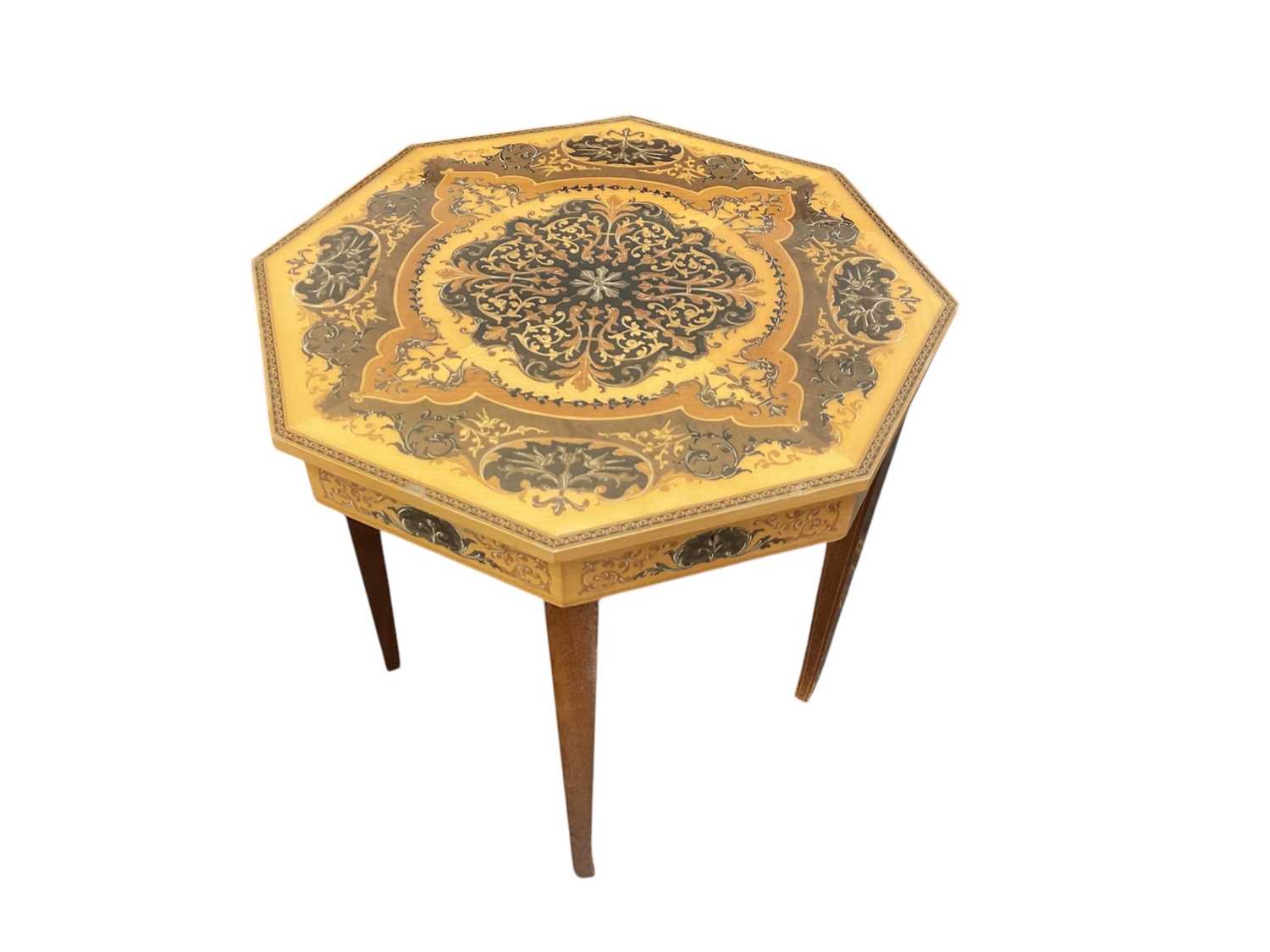 Lot 4 - Italian inlaid music box table.
