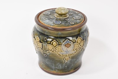 Lot 89 - Doulton lidded tobacco jar, together with five small Doulton pieces