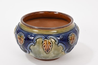 Lot 89 - Doulton lidded tobacco jar, together with five small Doulton pieces