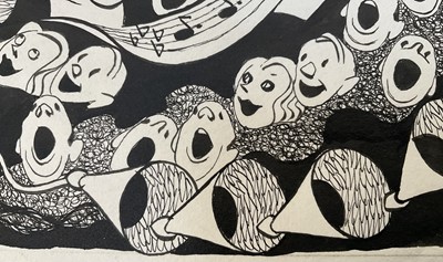 Lot 48 - Robert Stewart Sherriffs (1906-1960) pen and ink of Judy Garland in 'A Star is Born, (1954) as Esther Blodgett, signed, 18cm x 24cm, unframed