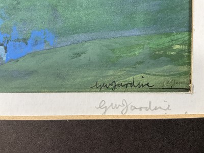 Lot 49 - George William Jardine (1920-2002) gouache - Crib Goch, Snowdon, 32cm x 18cm, signed and titled, dry mounted, unframed