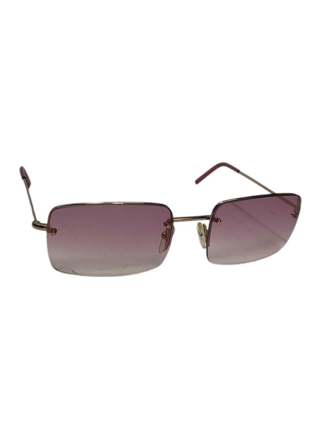 Lot 2135 - Gucci pink lens sunglasses GG1653 in Gucci hard case plus Charles Jordan sunglasses.