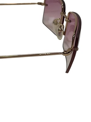 Lot 2135 - Gucci pink lens sunglasses GG1653 in Gucci hard case plus Charles Jordan sunglasses.