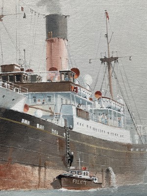 Lot 1222 - *Colin Verity (1924-2011) oil on board - Picking up the Pilot, signed, 40 x 60cm, framed