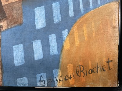 Lot 15 - Francois Brochet (1925-2001) oil on canvas - ‘La Touriste’, signed, inscribed verso, framed, 65cm x 50cm