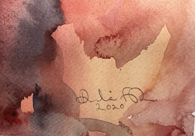 Lot 47 - Annelise Firth watercolour - abstract, signed and dated 2020, 49.5cm x 61cm, in glazed frame.