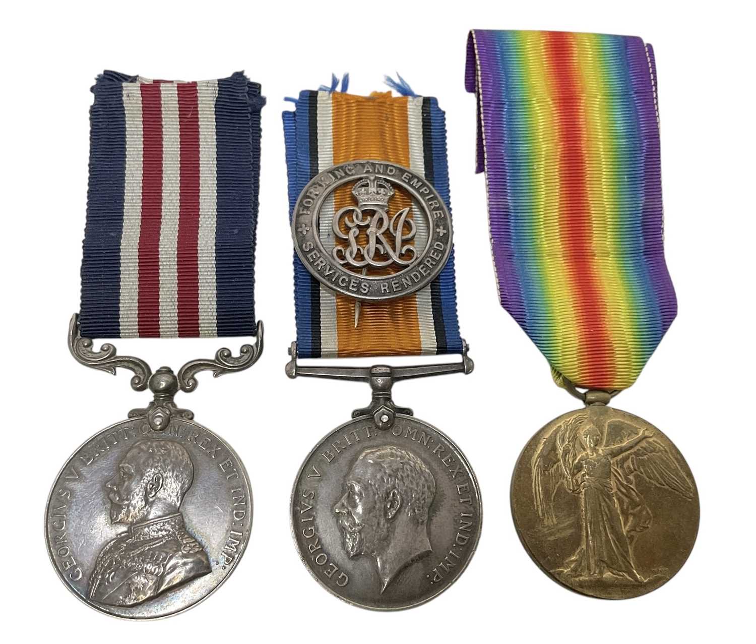 Lot 33 - First World War M.M. Gallantry group, comprising Military medal, named to 890054 GNR: S. A. CRAFT. A: 270 / BDE. R.F.A. - T.F., War and Victory medals, named to 502 A. BMBR. S. CRAFT. R.A.