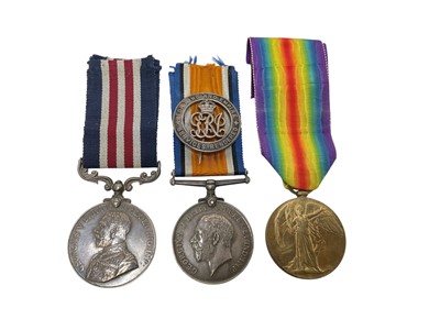 Lot 33 - First World War M.M. Gallantry group, comprising Military medal, named to 890054 GNR: S. A. CRAFT. A: 270 / BDE. R.F.A. - T.F., War and Victory medals, named to 502 A. BMBR. S. CRAFT. R.A.