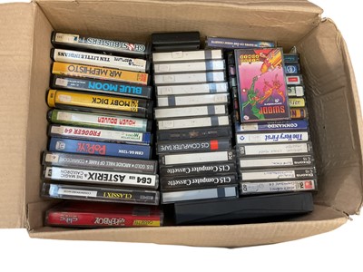 Lot 1996 - Vintage Commode 64 Micro Computer with Music Keyboard, Joysticks, Cassette, Games & Manuals (1 box)