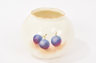 Lot 96 - Royal Worcester pot pourri vase, shape G 161, painted with fruit, signed E. Townsend, dated 1936, 7cm high