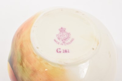 Lot 96 - Royal Worcester pot pourri vase, shape G 161, painted with fruit, signed E. Townsend, dated 1936, 7cm high