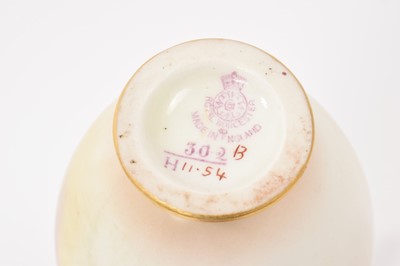 Lot 97 - Royal Worcester vase, of classical form, dated 1931, painted with fruit, signed M. Blake, 13.5cm high