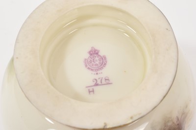 Lot 99 - Royal Worcester pot pourri vase, shape H 278, dated 1920, painted with Highland cattle and signed H. Stinton, 9.5cm high