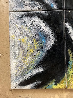 Lot 28 - Rita Moiret (1912-1994) enamel composition, abstract, comprised of 6 panels on board, signed, 107cm x 51cm, overall 122cm x 66cm